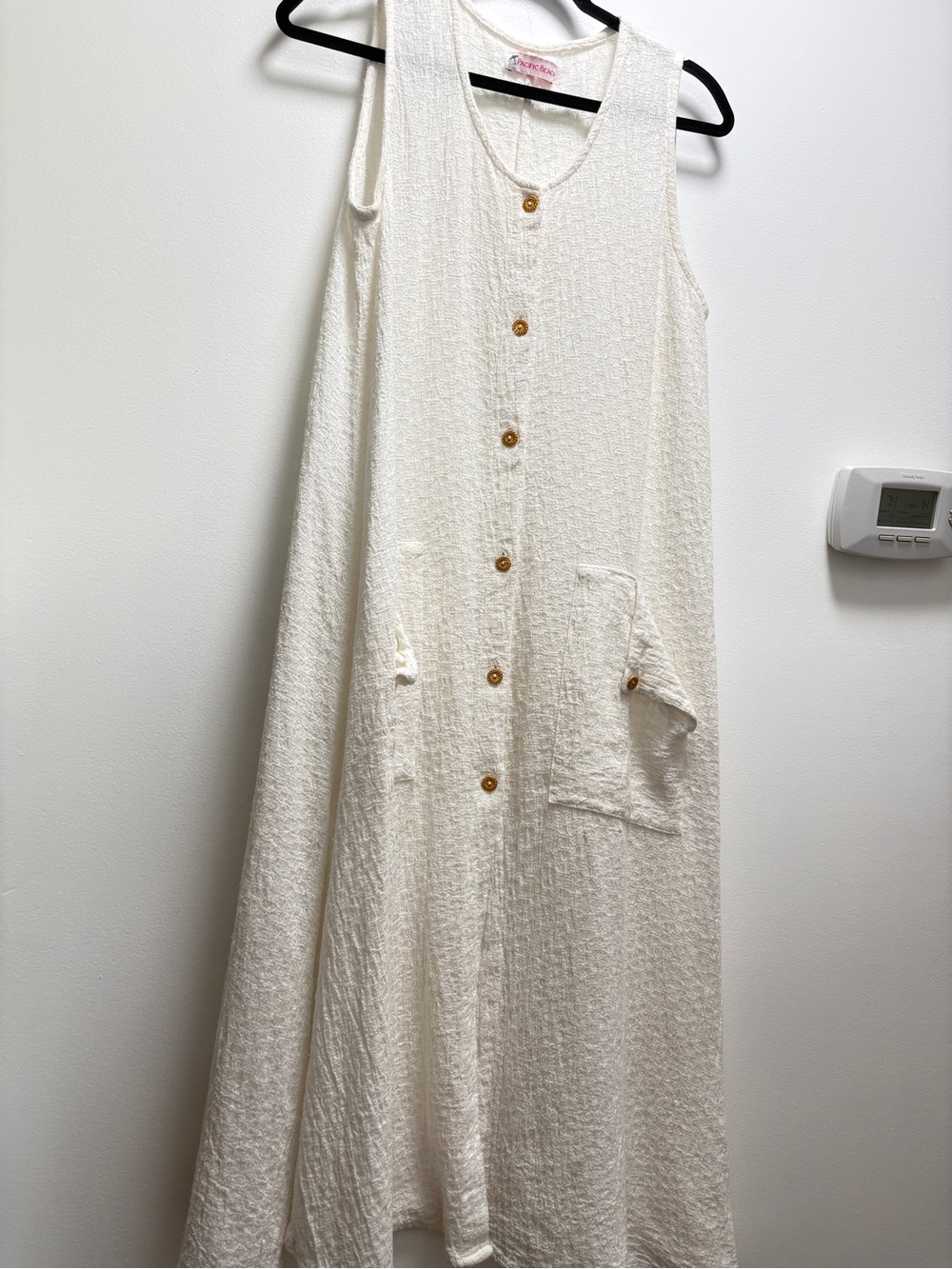Sleeveless White Button-Front Swim Coverup Dress - elegant minimalist